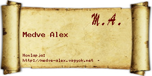 Medve Alex névjegykártya